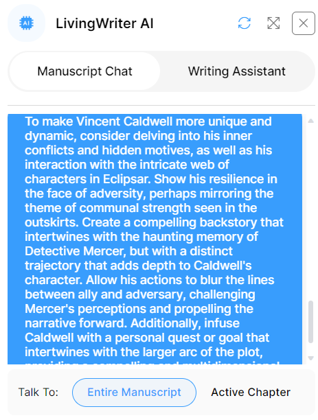 Uniqueness advice from the manuscript chat