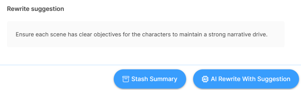 A rewrite suggestion for a summarized section of text