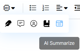 LivingWriter AI Summerize Feature Button