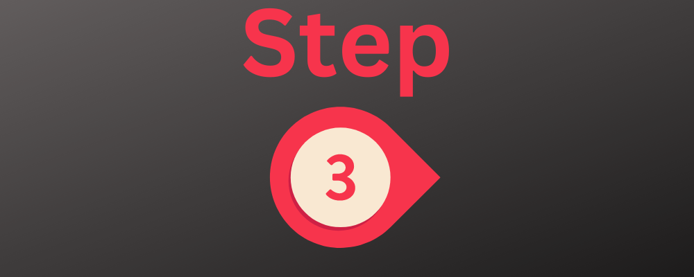 The word "step" above a stylized 3