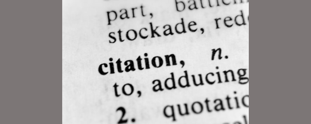 the word "citation" on the page of a dictionary