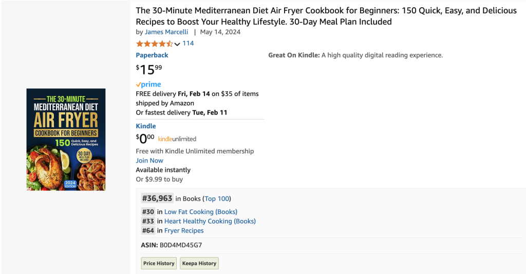 A 2025 Mediterranean Diet Air Fryer Cookbook on Amazon