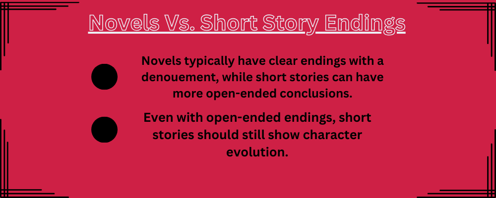 Novel vs Short story endings graphic