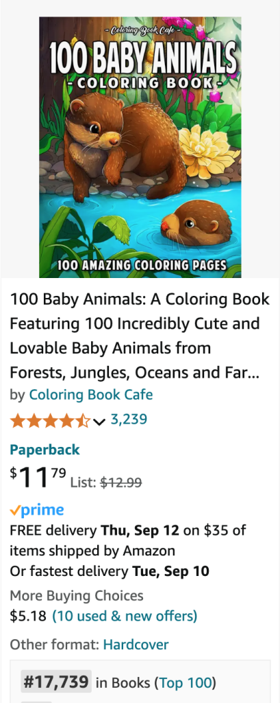 animal coloring book for adults