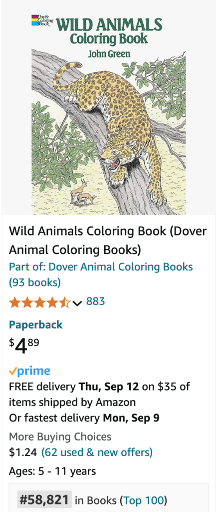 wild animals coloring book