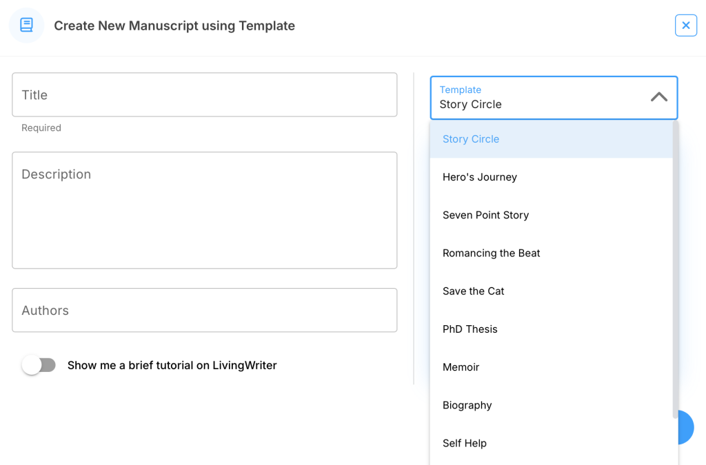 LivingWriter Manuscript Templates