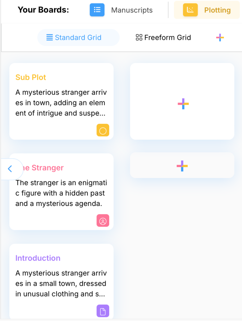 LivingWriter Standard Grid