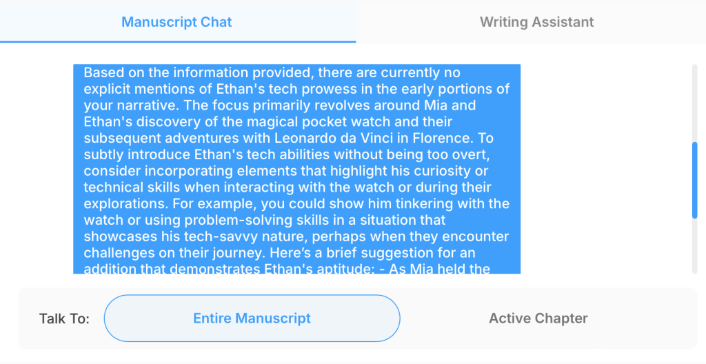 Manuscript Chat Answer