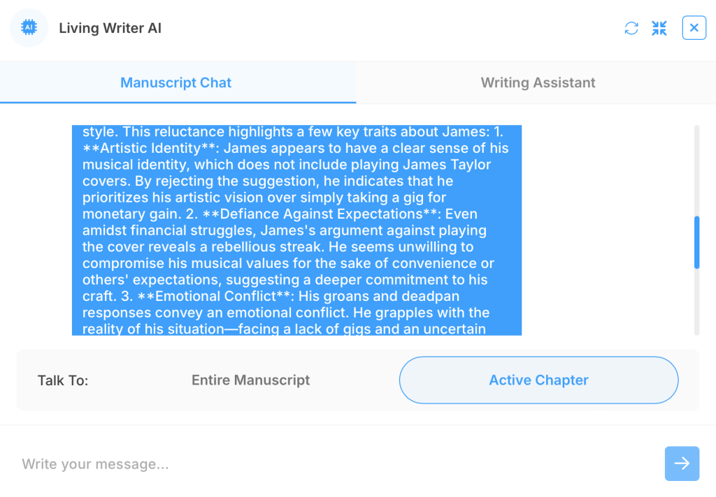 AI Manuscript Chat Answer