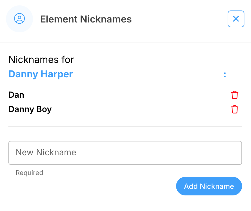 Character Nicknames