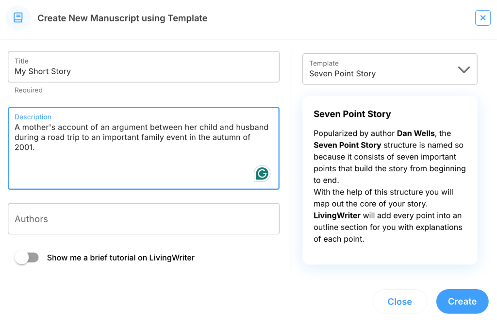 Seven Point Story Structure On LivingWriter