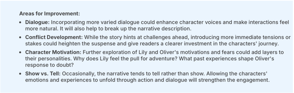 The Manuscript Chat feature giving negative feedback