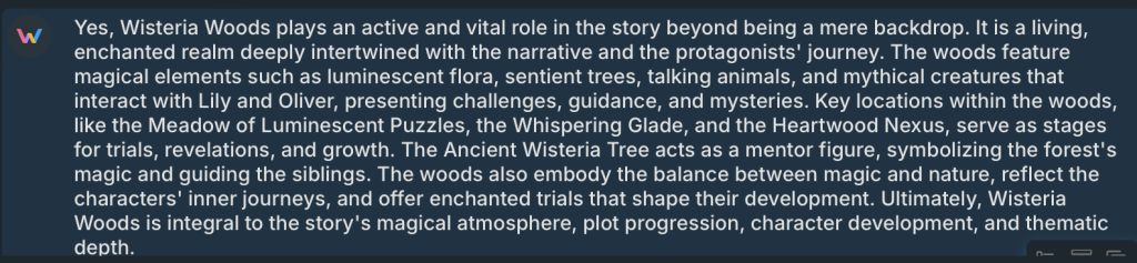 A paragraph of text explain what is good about the setting in my manuscript