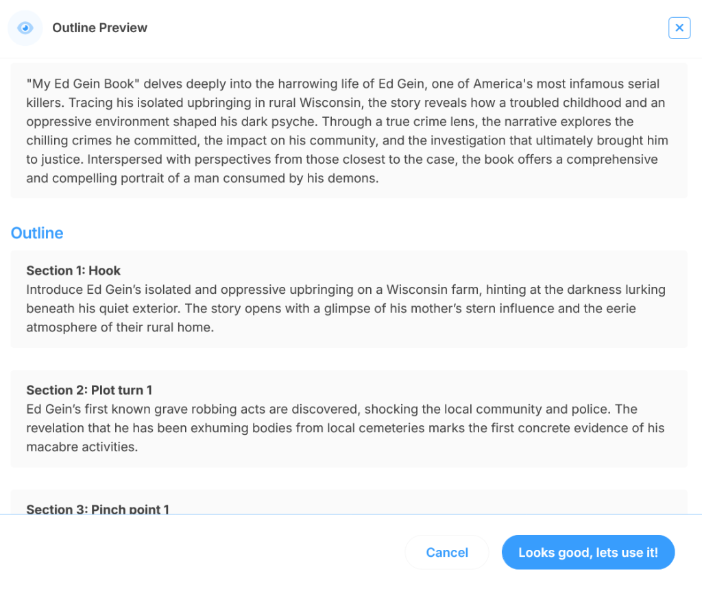 True Crime Story Outline